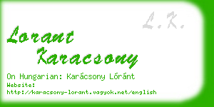 lorant karacsony business card