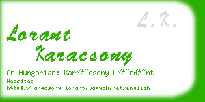 lorant karacsony business card